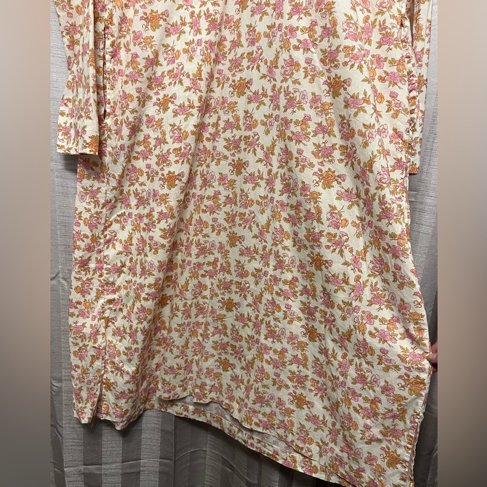 Domi Luxury Sleepwear Organic Cotton Gown Nightgown Dress Tunic Spring Floral - Picture 8 of 16
